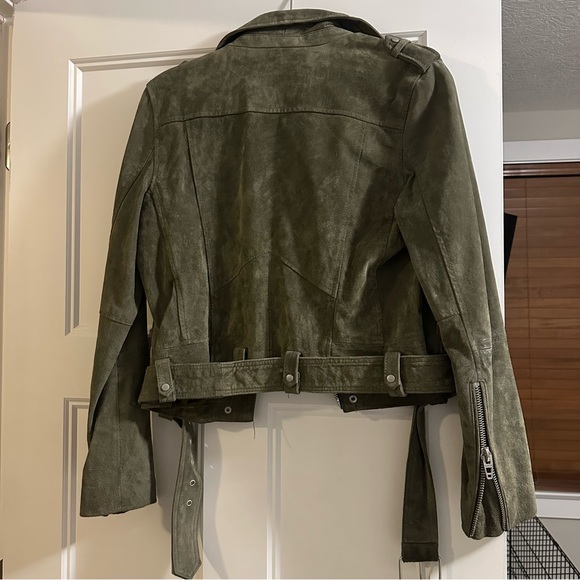 Blank NYC suede moto jacket, herb (olive green), size medium - Picture 2 of 5